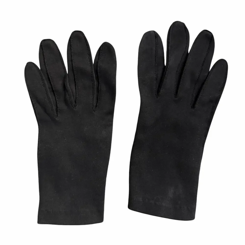 WPL Vintage Women’s Black Dress Gloves with Button Cuff Classic Size Medium